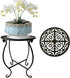 EKINIYAR Plant Stand Indoor Outdoor, 15" Tall Flower Pot Stand, Round Metal Corner