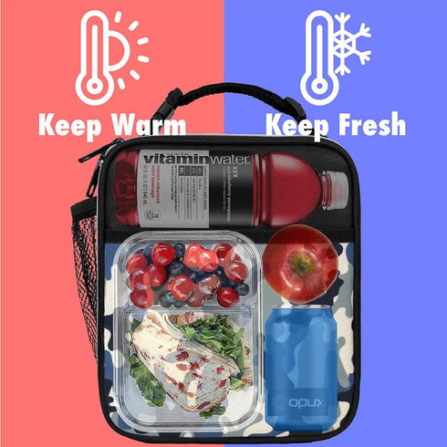 opux Premium Insulated Lunch Box - Soft School Lunch Bag for Kids, Leakproof Compact Cooler Tote for Men and Women,