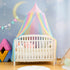 Rainbow Bed Canopy for Girls,Shiny Kids Princess Round Dome Bed Curtain with Star Moon Glitter,Kids Crib Canopy Play