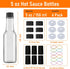 5 oz 6 Pack, Woozy Cap,150ml STARSIDE Hot Sauce Bottles Empty Pepper Sauce Bottle, Clear Glass Bottles with Leak Proof