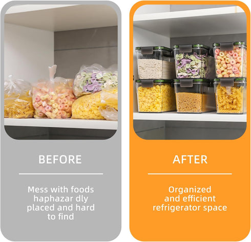 Airtight Kitchen Storage Set Containers for Cereal, Pasta, Flour, Baking Supplies with Secure Lids - Ideal for Pantry