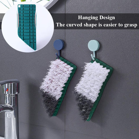 Bendable Scrub Brush Cleaning Brush, Deep Cleaning Toilet Brush with Non-Slip Grip & V-Shape Stiff Bristles for Shower,