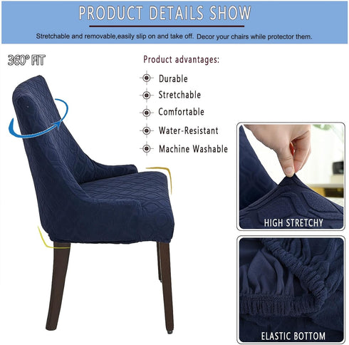Wingback Side Chair Cover Stretch Dining Accent Chair Covers Slipcovers with Arm Reusable Printed Sloping Arm Chair