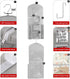 Hanging Gift Wrapping Paper Storage - 40"X17" Grey Double-Sided Christmas Wrapper Bag Container for Closet Organization