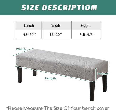 FUANGUI Waterproof Bench Cover, Stretch Jacquard Dining Bench Cover for bedrooms, Living Rooms, Kitchens, Protector