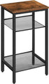 HOOBRO Side Table, 3-Tier Tall End Telephone Table with Adjustable Mesh Shelves,
