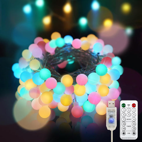 suddus Easter Lights Plug in, 33ft 100 Led USB Pastel String Lights