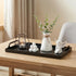 2 Pack Peohud Black Metal Serving Tray, Decorative Coffee Table Tray with Handles, Vanity Platter Breakfast Tray