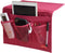 Bedside Storage Organizer Caddy, Table Cabinet for TV Remote Control, Phones, Magazines, Tablets, Accessories (Red)