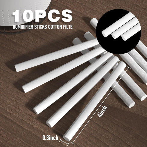 10 Pieces Humidifier Sticks Filter,Replacement Wick Humidifiers Filter Sticks, Humidifier Sticks Cotton Filter Refill Sticks Filter Replacement Parts for KARFUN 350ml Mini Humidifier by KARFUN
