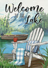 Welcome To The Lake Adirondack Chair Decorative Garden Flag, Spring Summer Lakehouse Boat Yard Outside Decorations,