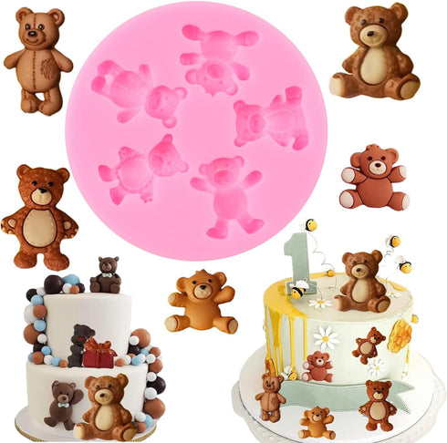 Bear Silicone Fondant Molds for Cake Decoration, Chocolate Candy Molds