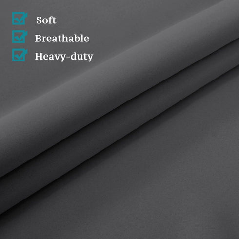 Flamingo P Tricia Blackout Curtain for French Door, Thermal Insulated Room Darkening Panel, 26 x 68 Inches, Deep Gray