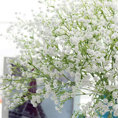 9 Pack Real Touch Artificial Baby's Breath Flowers - 21" Bendable Stems for Wedding Bouquets