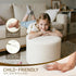 Round Boucle Pouf Ottoman Footrest Soft & Lightweight Footstool with Full Foam Filling for Living Room, Bedroom