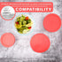 CIBI Food Storage Container Lids (2 Cups, Red - 6PK) for Pyrex and Anchor Round Glass Containers