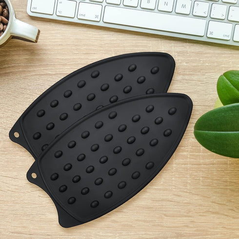 yuntop 2 Pcs Silicone Iron Rest Pads, Multipurpose Hot Resistant Mat for Ironing Board, Flat Irons, Curling Irons