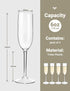 MICHLEY Tritan Champagne Flutes Glassware, Set of 4 Unbreakable Plastic Wine Glasses, 6 oz, Crystal Clear