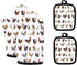 UNICEU White Chicken Pattern Fashion Heat Resistant Hot Oven Mitts & Pot Holders - Kitchen Gift Set with Non-Slip