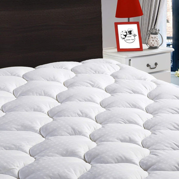 LEISURE TOWN Queen Mattress Pad Cover - Cooling Top Pillow Top with Snow Down Alternative Fill (8-21 Inch Fitted)