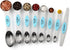Spring Chef Stainless Steel Magnetic Measuring Spoons Set of 8, Nesting Metal Teaspoon & Tablespoon, Fits in Spice Jars