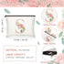 Sanwuta 2 Pcs Floral Letter Initial Canvas Tote Bags, Monogrammed Travel Cosmetic Bags for Woman Wedding Gift