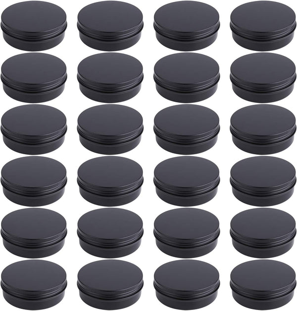 Foraineam 24 Pack 4 oz Round Tins, Aluminum Empty Tins for Metal Storage, Spice Containers, Travel Tin Cans