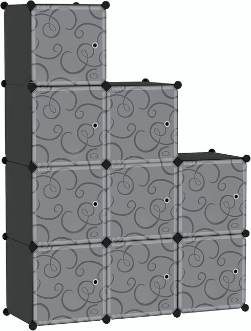 C&AHOME Cube Storage Organizer with Doors - 9-Cube Shelves, DIY Plastic Modular Bookshelf, 36.6”L x 12.4”W x 36.6”H,