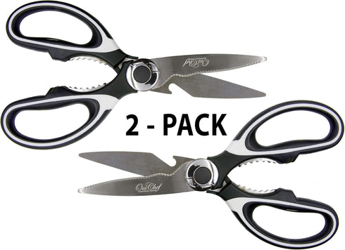 Kitchen Shears, Chef Scissors, Meat Shears, 2-Pack Kitchen Scissors with Premium Stainless Steel Blades (White)