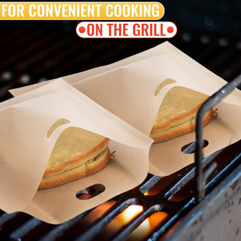 12Pcs Reusable Non-Stick Toaster Bags, 6.7"x7.5", Heat-Resistant, Easy to Clean, Compatible with Toaster, Oven,