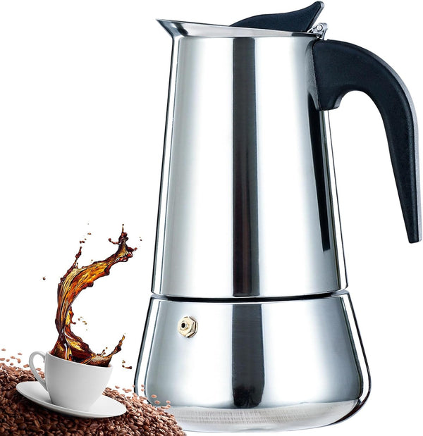 2 Cup 100ML 3.3oz Stainless Steel Moka Pot Espresso Maker - Italian Coffee Percolator for Home Camping