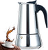 2 Cup 100ML 3.3oz Stainless Steel Moka Pot Espresso Maker - Italian Coffee Percolator for Home Camping