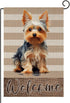 Yorkie Garden Flag 12x18 Inch, Home Garden Welcome Dog Spring Yard Flag Double Sided for Outdoor Decoration