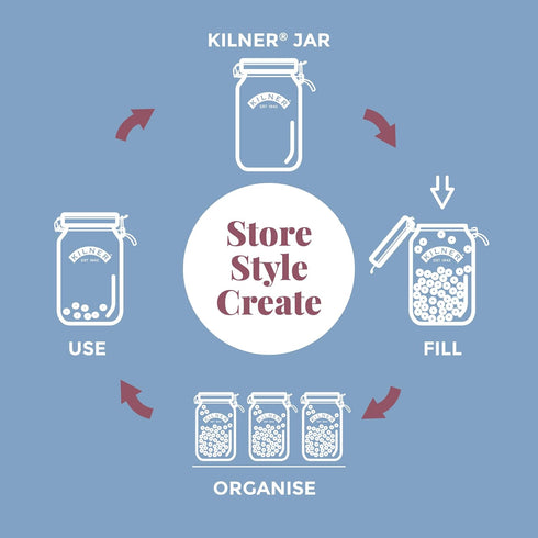 Kilner Swing Top Square Glass Jar, 1.5L