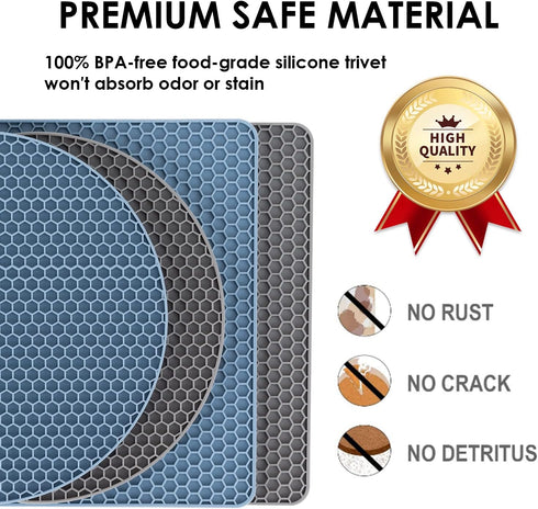 Trivets for Hot Dishes, 4 Pack Silicone Hot Pads, Non-Slip Heat Resistant Mat for Kitchen
