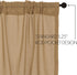 VHC Brands Tobacco Cloth Fringed Farmhouse Decor Kitchen Swag Prairie Panels Door Window Tier Set Curtains, Khaki,