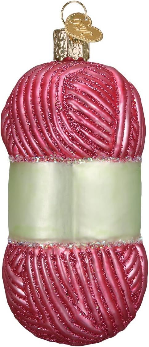 Old World Christmas 32255 Hobbies Gifts Glass Blown Ornaments - Knitting Yarn, 3.75 Inches