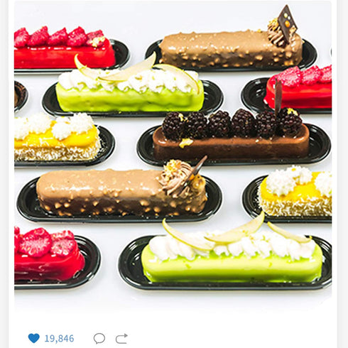 OCPO KITCHEN Eclair Silicone Mold for Baking Mousse Cake, 3D Baking Mold for Cakes, 8-Cavity