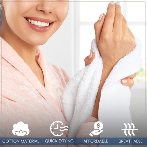 KAHAF COLLECTION 24 Pack 100% (24 Packs (12x12)) Wash Cloths | Multicolour Cotton Extra Absorbent Face Towels | Soft