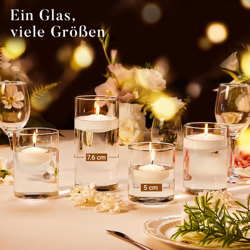 2 inch, 36 Pack 5-6 Set Ashlux White Floating Candles Floating Candles Hours Long Burning, Unscented Floating Candle