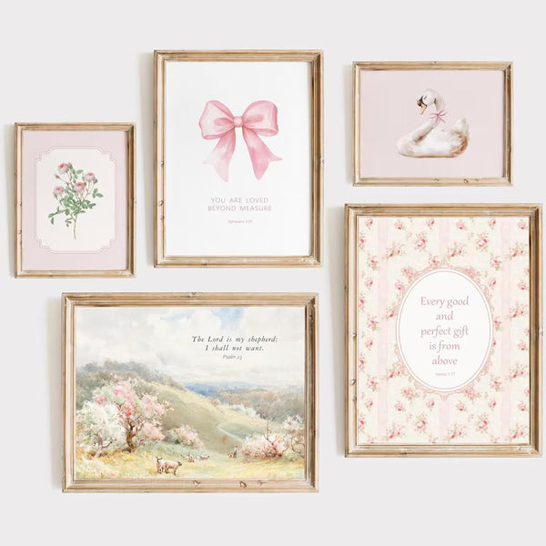 Tocliky Nursery Christian Wall Art Bible Verses Canvas Wall Decor Baby Girl Room