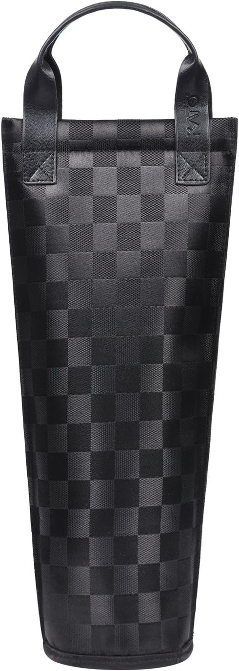 Tirrinia Single Wine Gift Tote Bag, Insulated Padded Thermal Wine Bottle Carrying Cooler for Travel, Picnic, Black