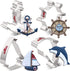 LILIAO Nautical Cookie Cutter Set - 4 Piece - Anchor, Sailboat, Rudder and Dolphin Biscuit Fondant Cutters