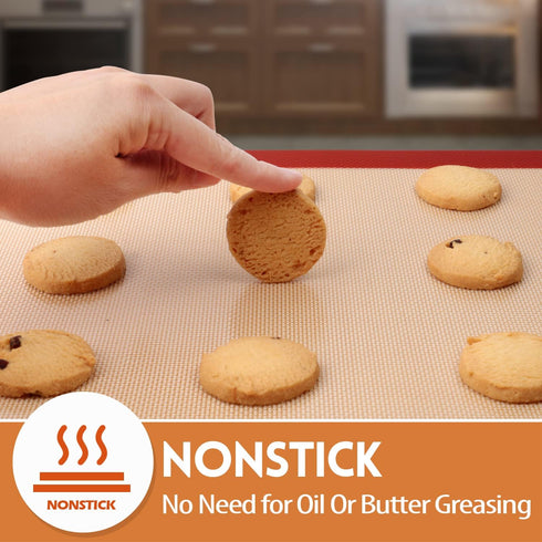 STATINT Premium Food Safe Non-Stick Silicone Baking Mat, Pack of 2, 16.5" x 11.6" for Cookie Oven Reusable
