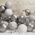SUWEN 60PCS Metallic Silver Confetti Balloons Set, Latex Helium Chrome Silver Balloons for Party Decorations
