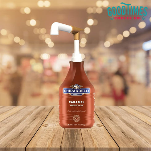 Good Times Coffee Co. Sauce Pump Dispenser (Pack of 2) - Fits 87.3 to 90.4 Ounce Bottles, Gold