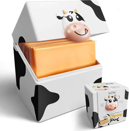 Cheesy Pod – Airtight Sliced Cheese Container for Fridge, BPA-Free Plastic, Stackable, Dishwasher-Safe, Odor-Free