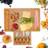 Bamboo Cheese Board and Knife Set, Wood Charcuterie Platter with Slid-Out Drawer for Wine, Meat & Crackers