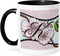 3dRose Cherry Blossom Flower Monogram Initial K Two Tone Mug, 11 oz - Black/White