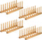 Lawei 4 Pack Bamboo Dish Drying Rack, Plate Rack Stand for Kitchen Cabinet Organizer